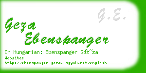 geza ebenspanger business card